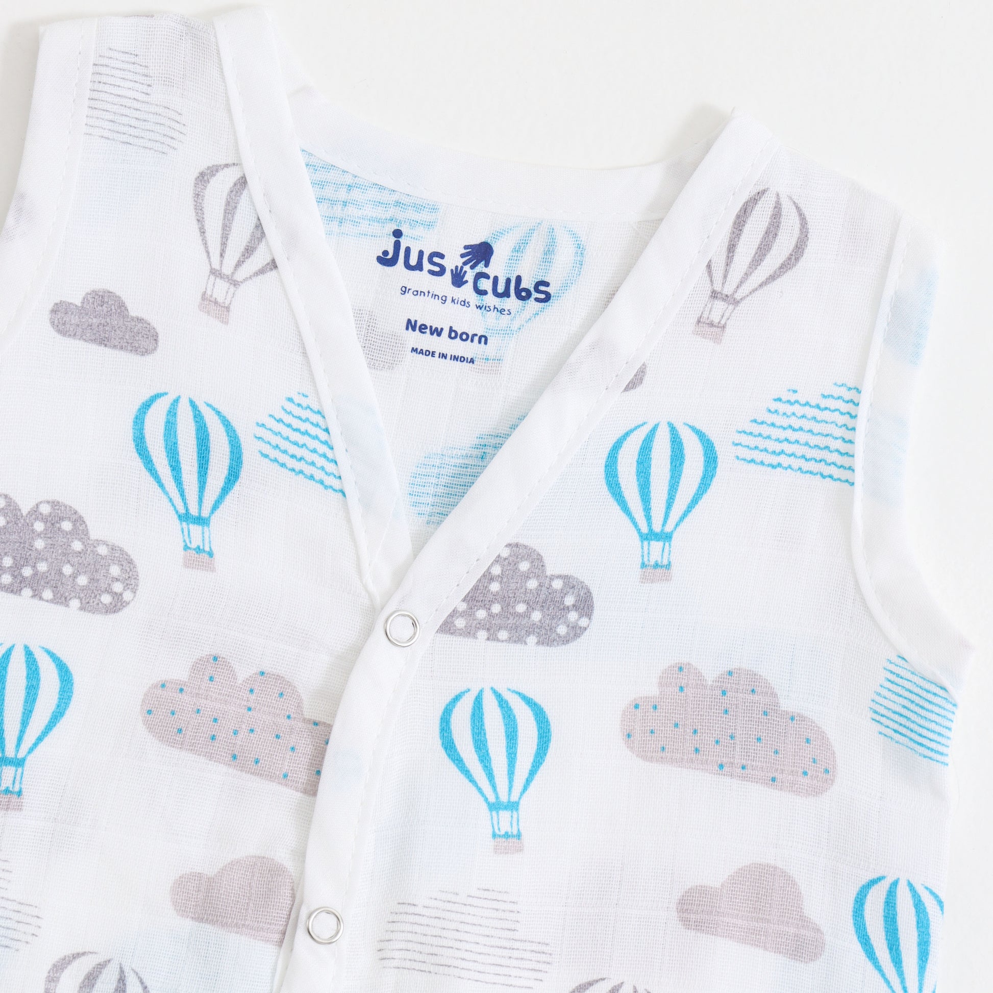 Baby Unisex Muslin Sleeveless Front Open Jabla Pack of 3