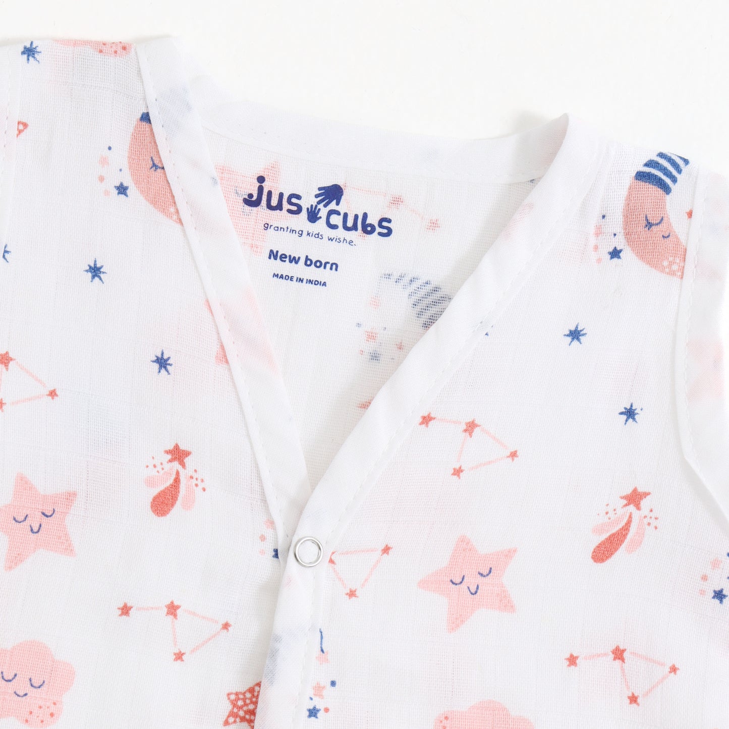 Baby Unisex Muslin Sleeveless Front Open Jabla Pack of 3