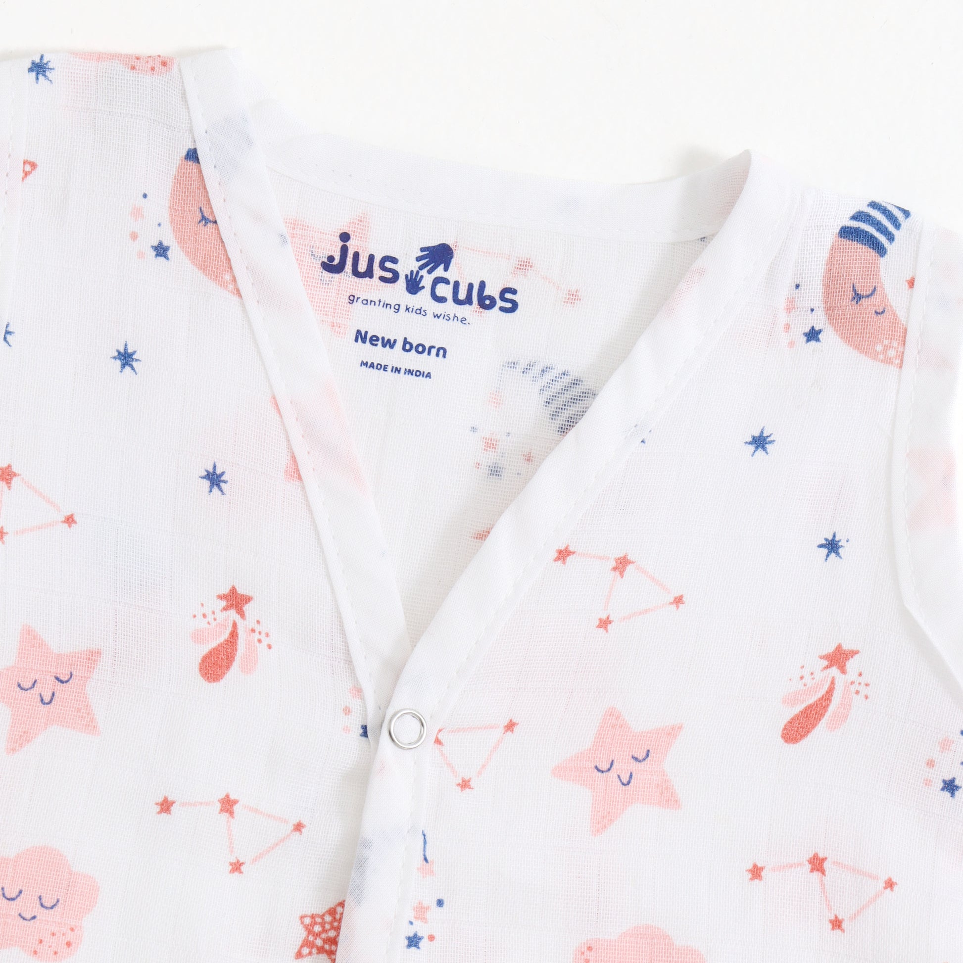 Baby Unisex Muslin Sleeveless Front Open Jabla Pack of 3