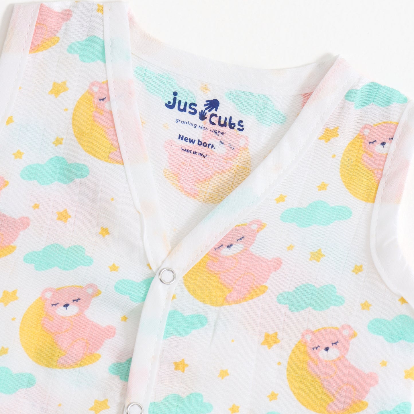 Baby Unisex Muslin Sleeveless Front Open Jabla Pack of 3