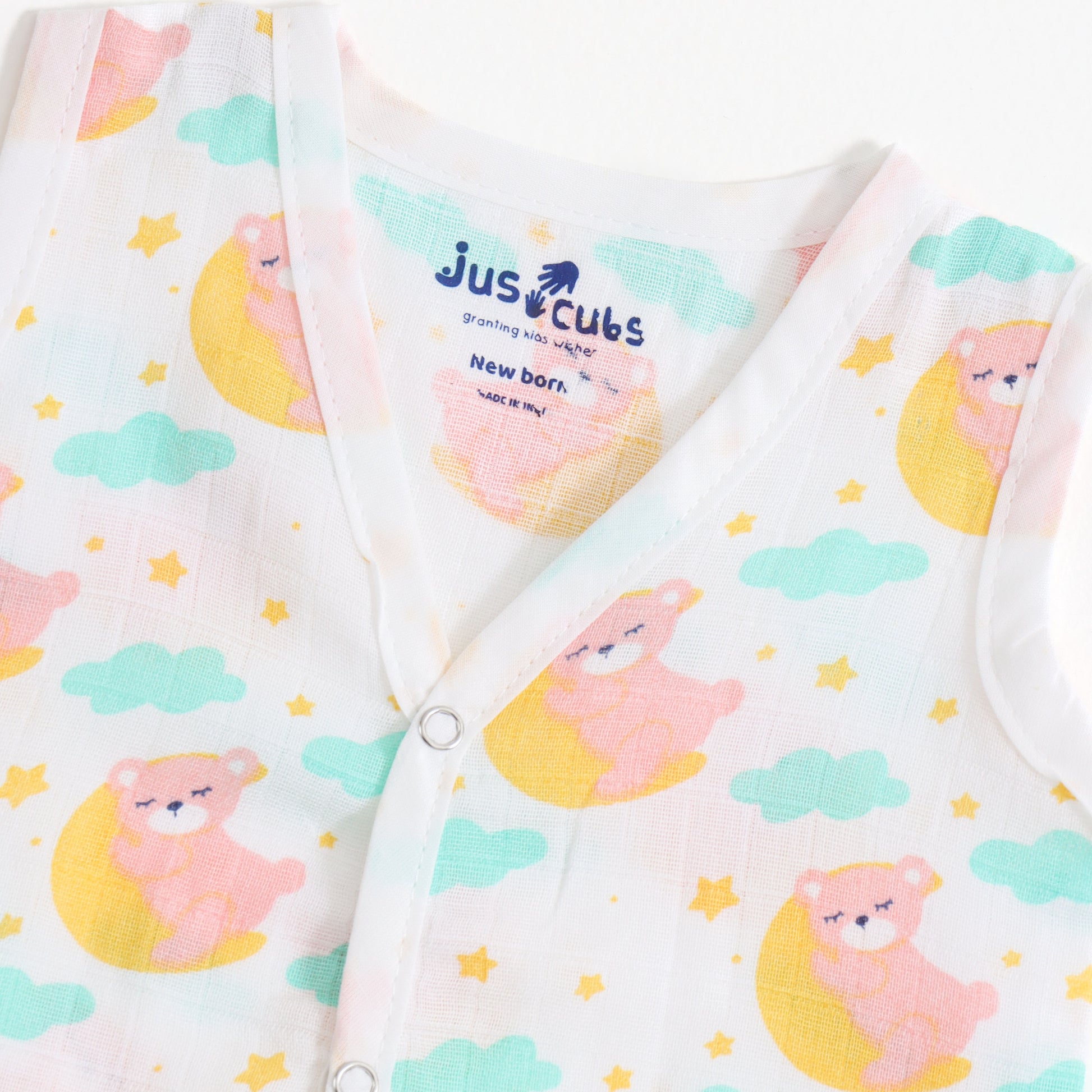 Baby Unisex Muslin Sleeveless Front Open Jabla Pack of 3