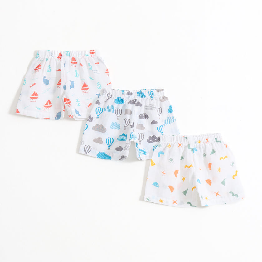 Baby Unisex Cotton Printed Bloomers Pack of 3