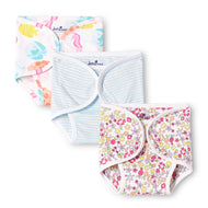 "Baby Cotton Adjustable Nappies – Floral, Stripes & Sea Print (Pack of 3)"