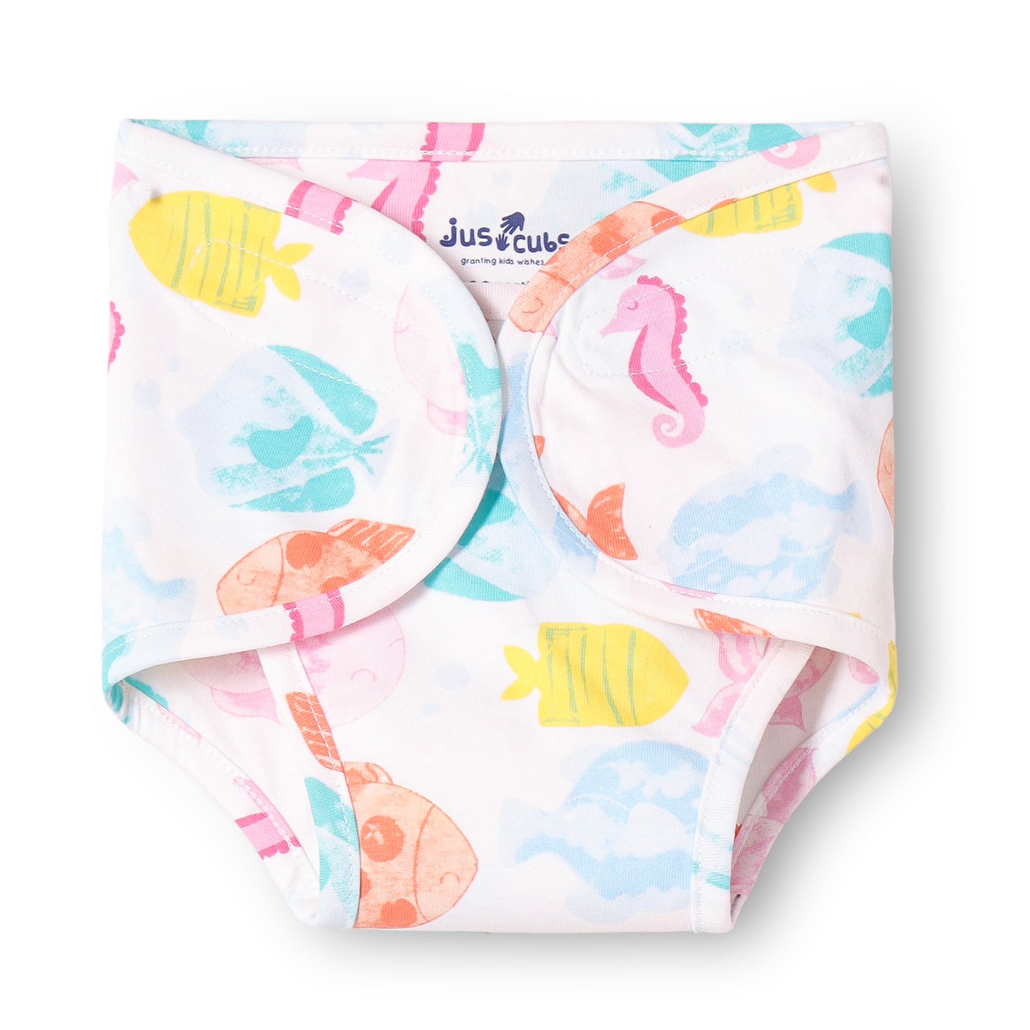 "Baby Cotton Adjustable Nappies – Floral, Stripes & Sea Print (Pack of 3)"