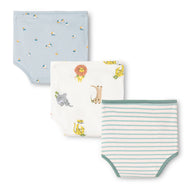 "Baby Cotton Adjustable Nappy Diapers – Safari Animal & Stripe Print Set of 3"