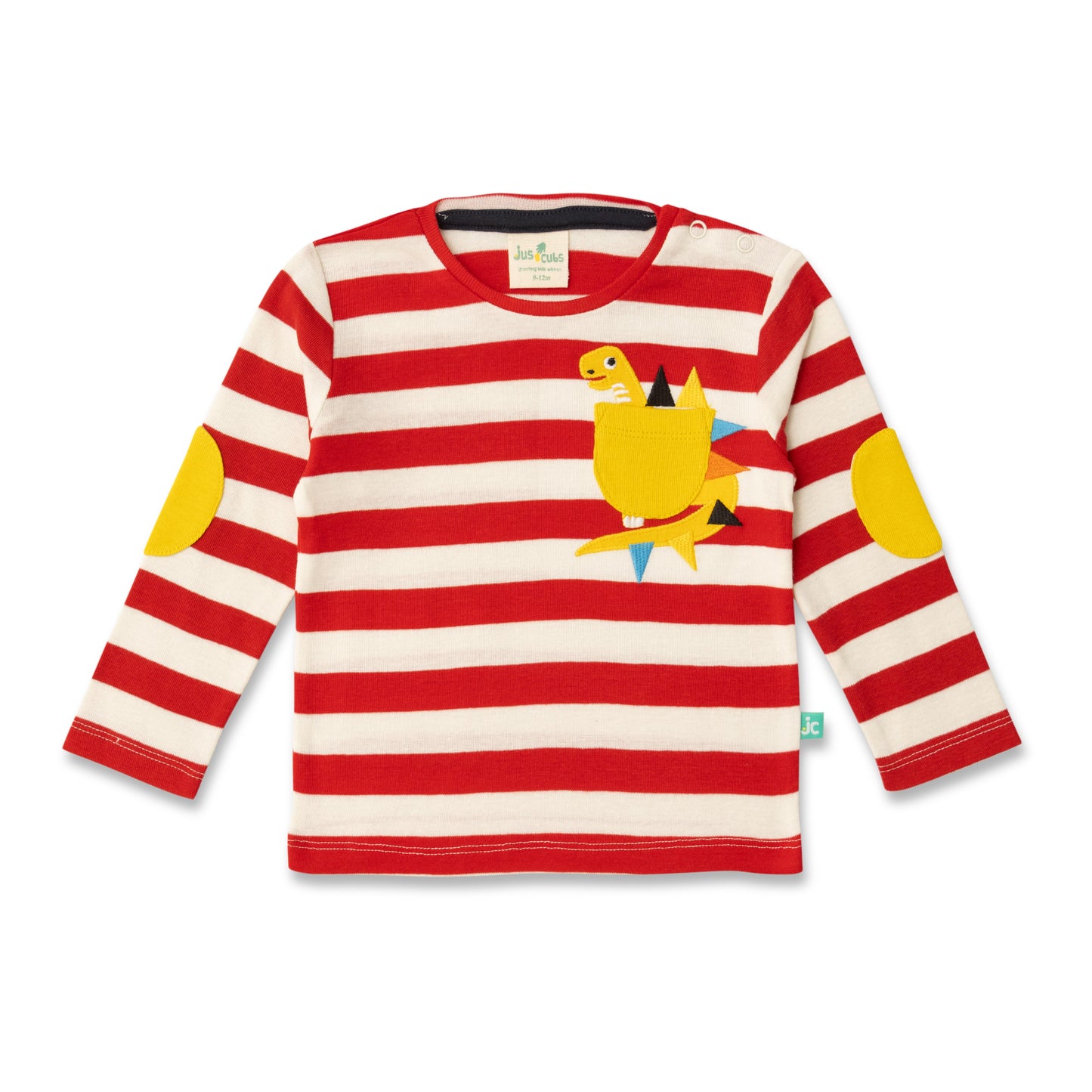 Baby Boys Dinosaur Stripe T-shirt and Spiked Joggers Set – Red & White
