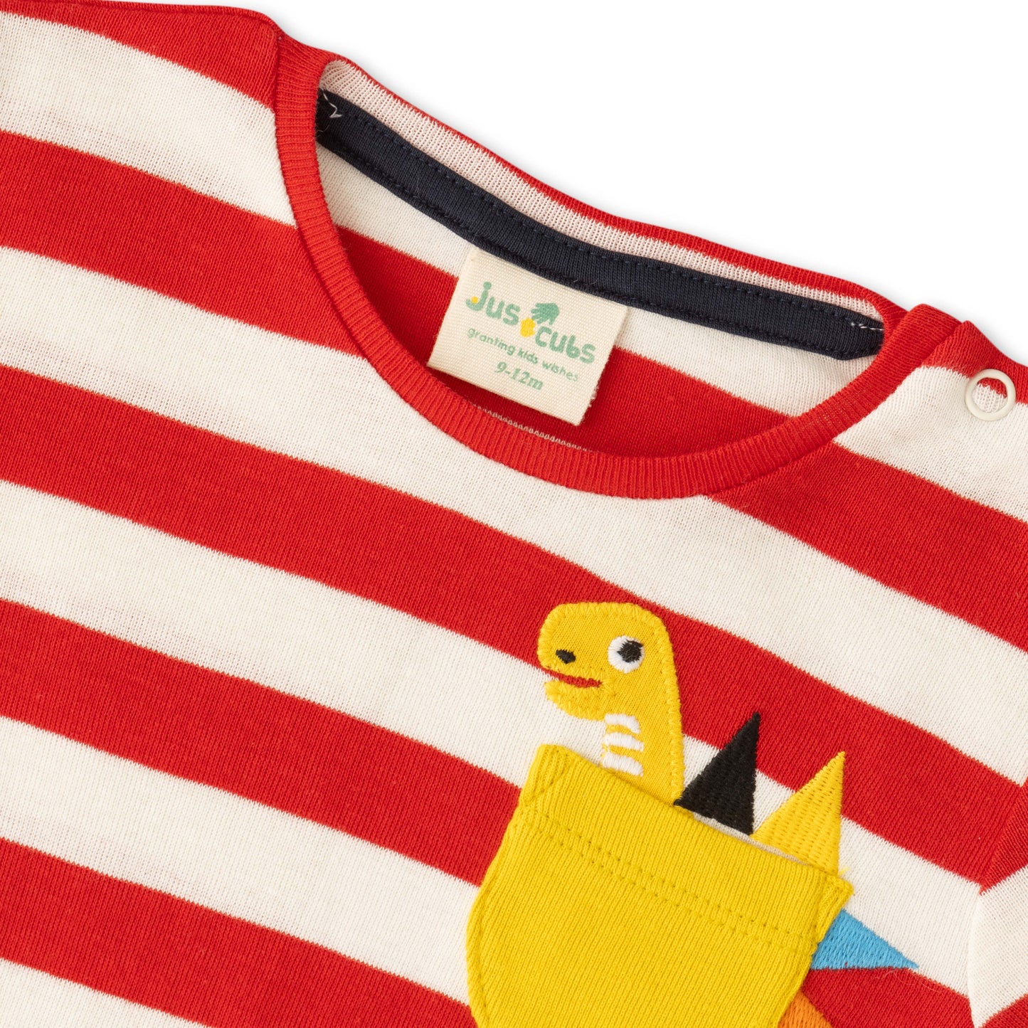 Baby Boys Dinosaur Stripe T-shirt and Spiked Joggers Set – Red & White