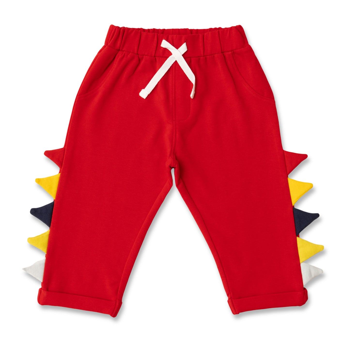 Baby Boys Dinosaur Stripe T-shirt and Spiked Joggers Set – Red & White