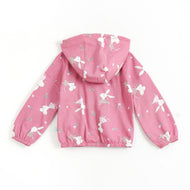 JusCubs Baby Girls  Bunny Print Hooded Full Sleeve Jacket - Pink