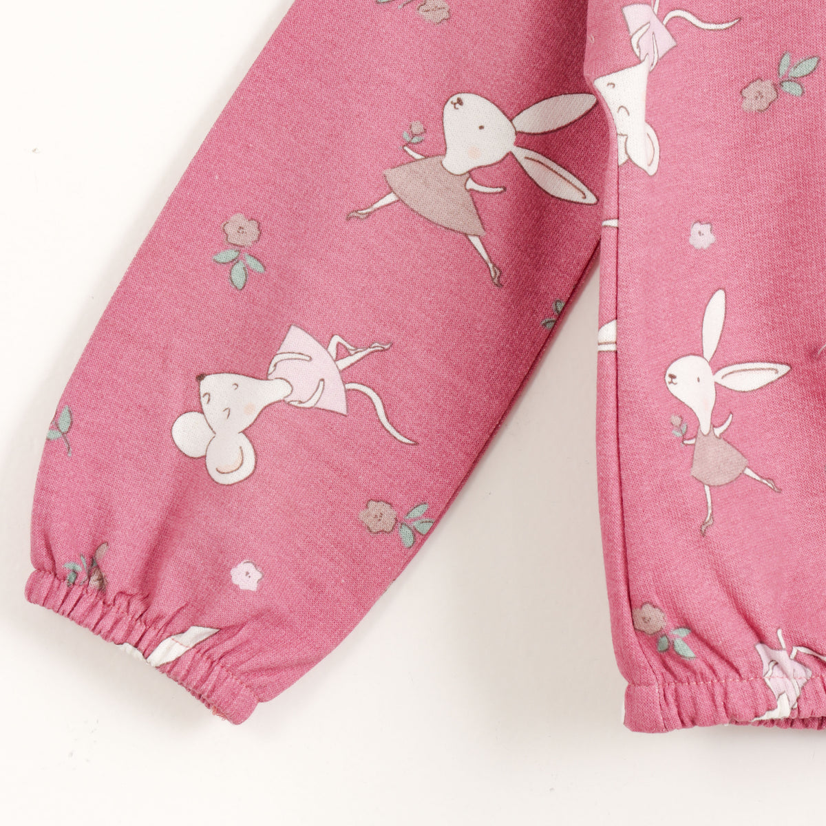 JusCubs Baby Girls  Bunny Print Hooded Full Sleeve Jacket - Pink