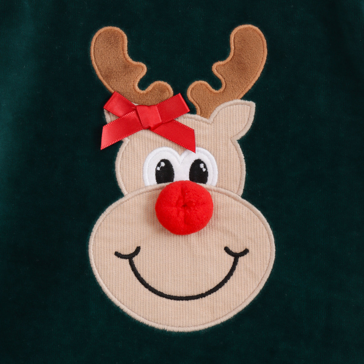 JusCubs Girls Reindeer Applique Top with Pink Tulle Skirt Party Wear Set - Green