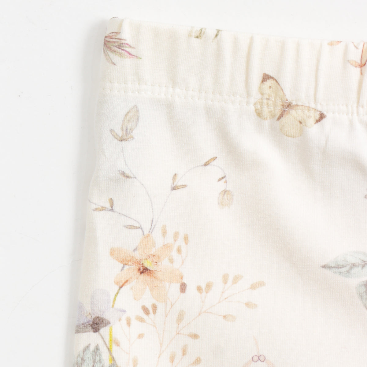 JusCubs Girls Floral Print Peplum Top with Matching Leggings Set - Offwhite