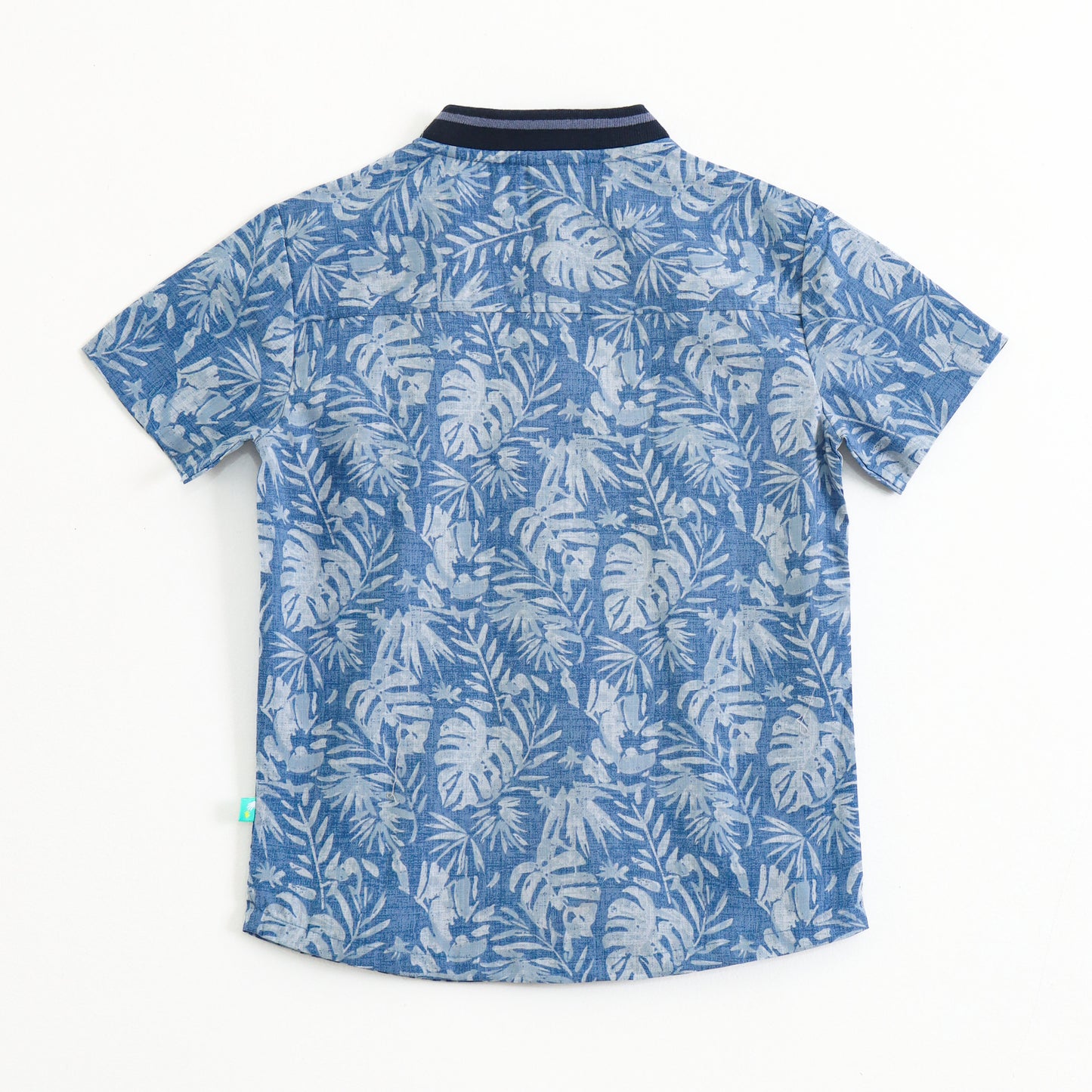 Boys Tropical Print Casual Shirt – Soft Cotton Blue Summer Outfit