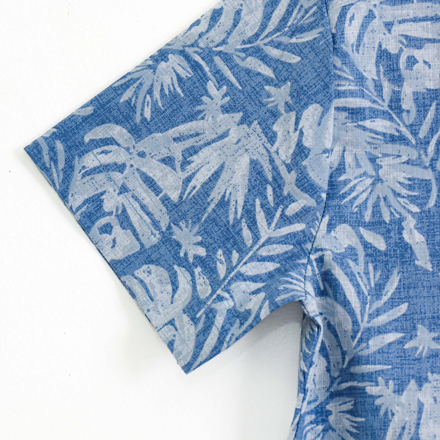 Boys Tropical Print Casual Shirt – Soft Cotton Blue Summer Outfit
