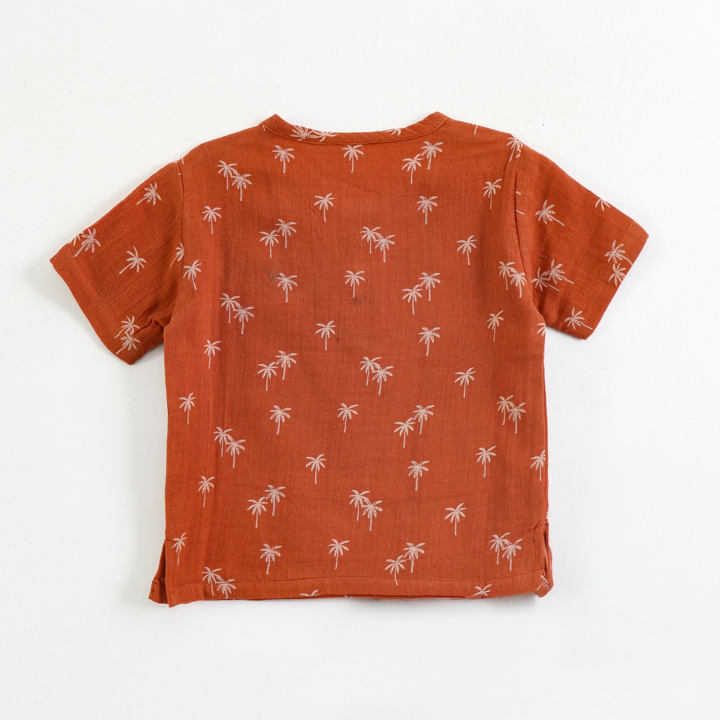 "JusCubs Boys Cotton Palm Tree Print T-Shirt & Shorts Set (Rust Orange)"