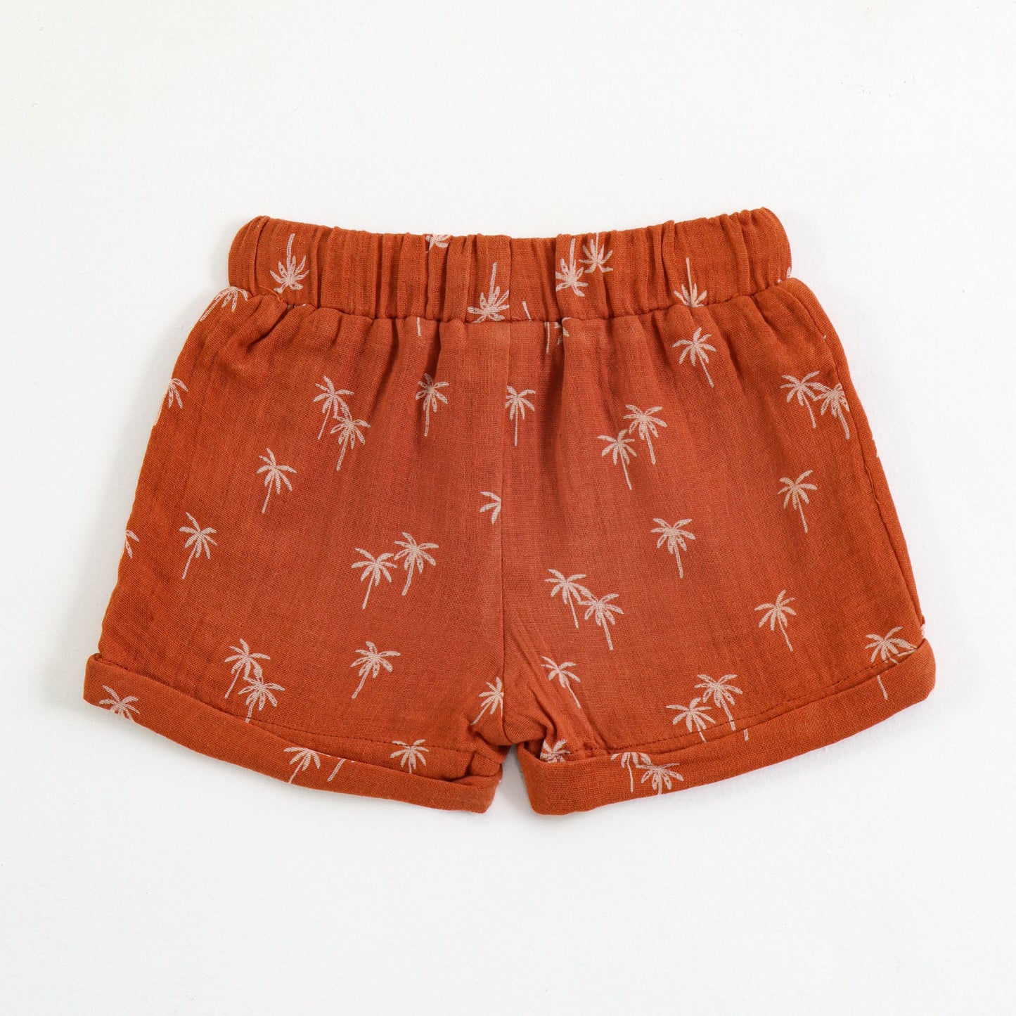 "JusCubs Boys Cotton Palm Tree Print T-Shirt & Shorts Set (Rust Orange)"