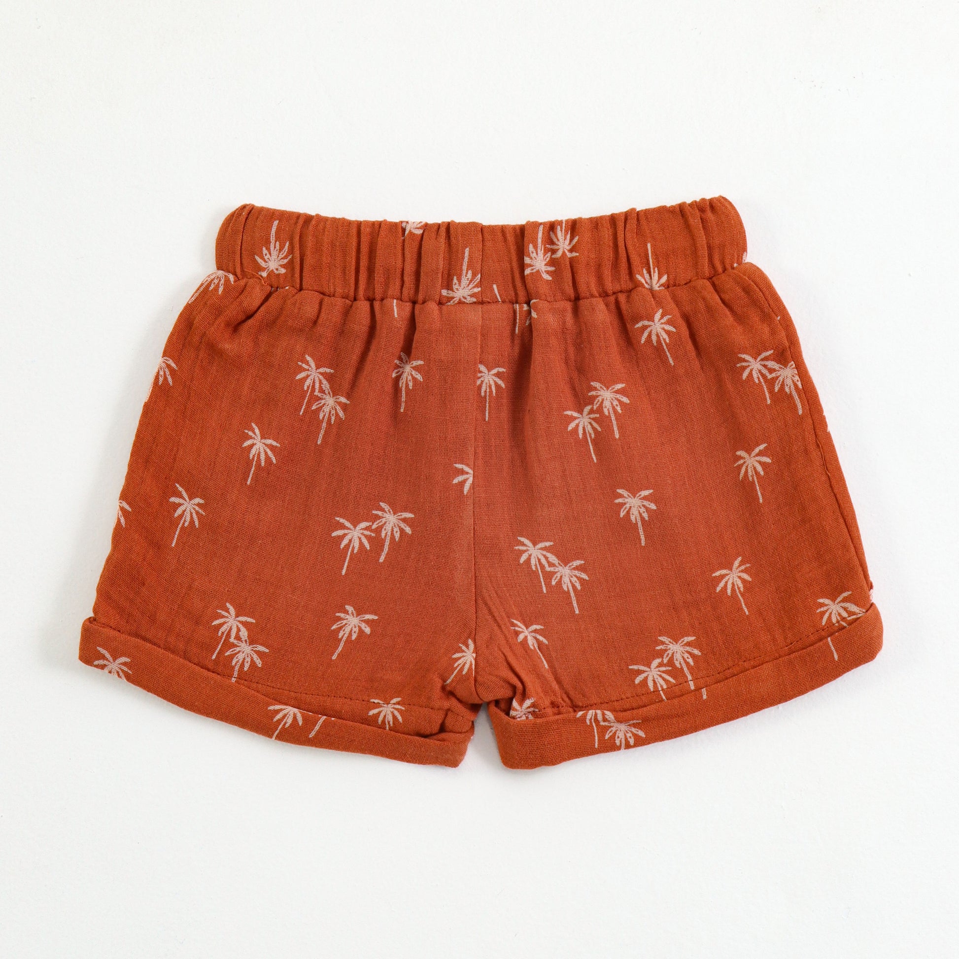 "JusCubs Boys Cotton Palm Tree Print T-Shirt & Shorts Set (Rust Orange)"