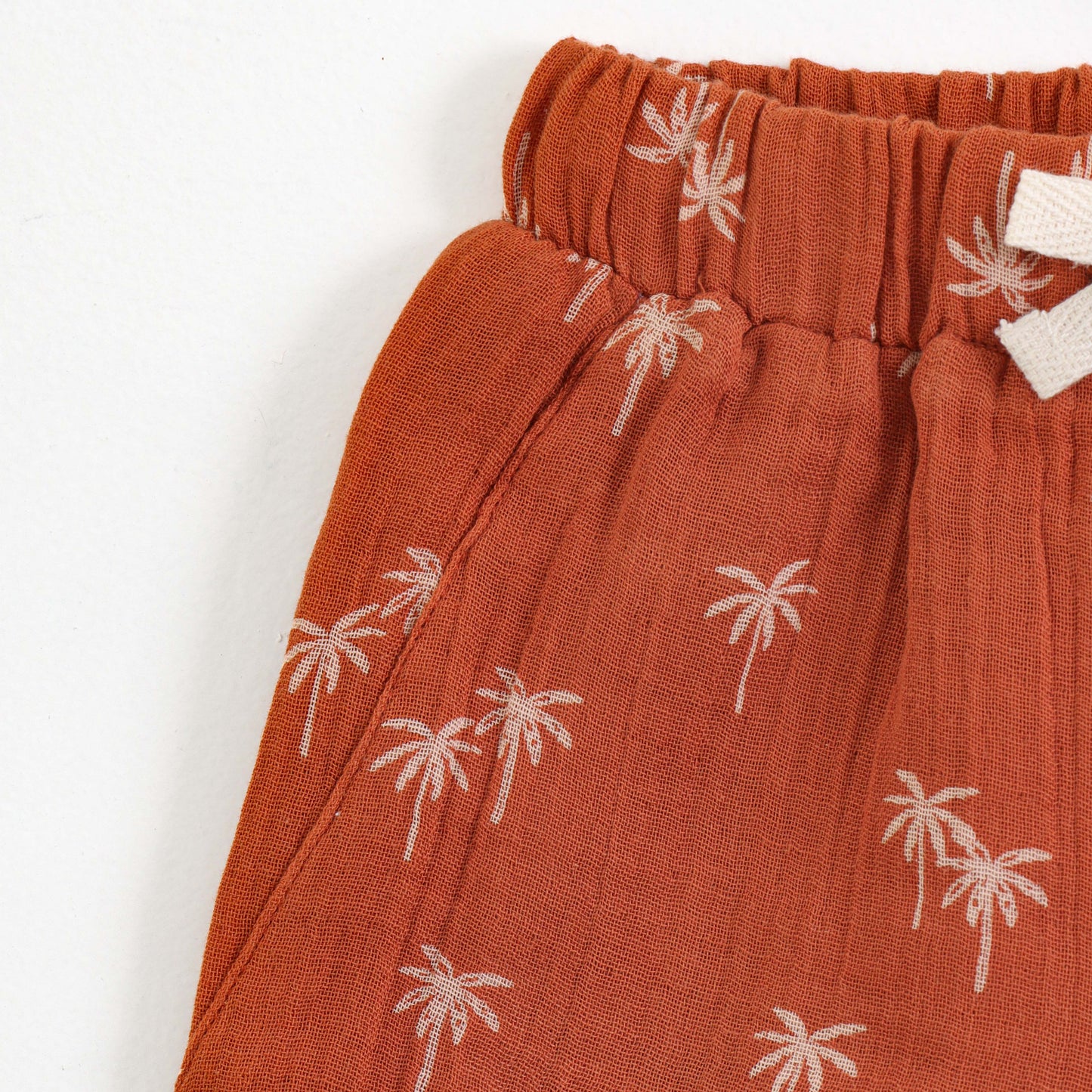 "JusCubs Boys Cotton Palm Tree Print T-Shirt & Shorts Set (Rust Orange)"