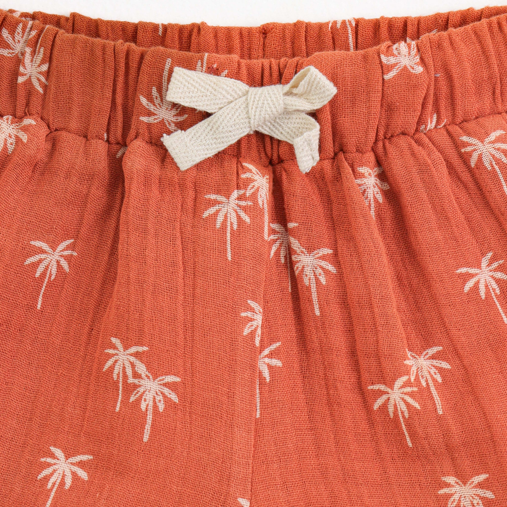 "JusCubs Boys Cotton Palm Tree Print T-Shirt & Shorts Set (Rust Orange)"