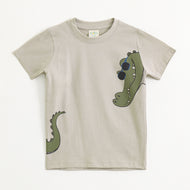 JusCubs Boys Half Sleeve Cotton T-Shirt with Sunglass Crocodile Print | Comfortable Daily Wear