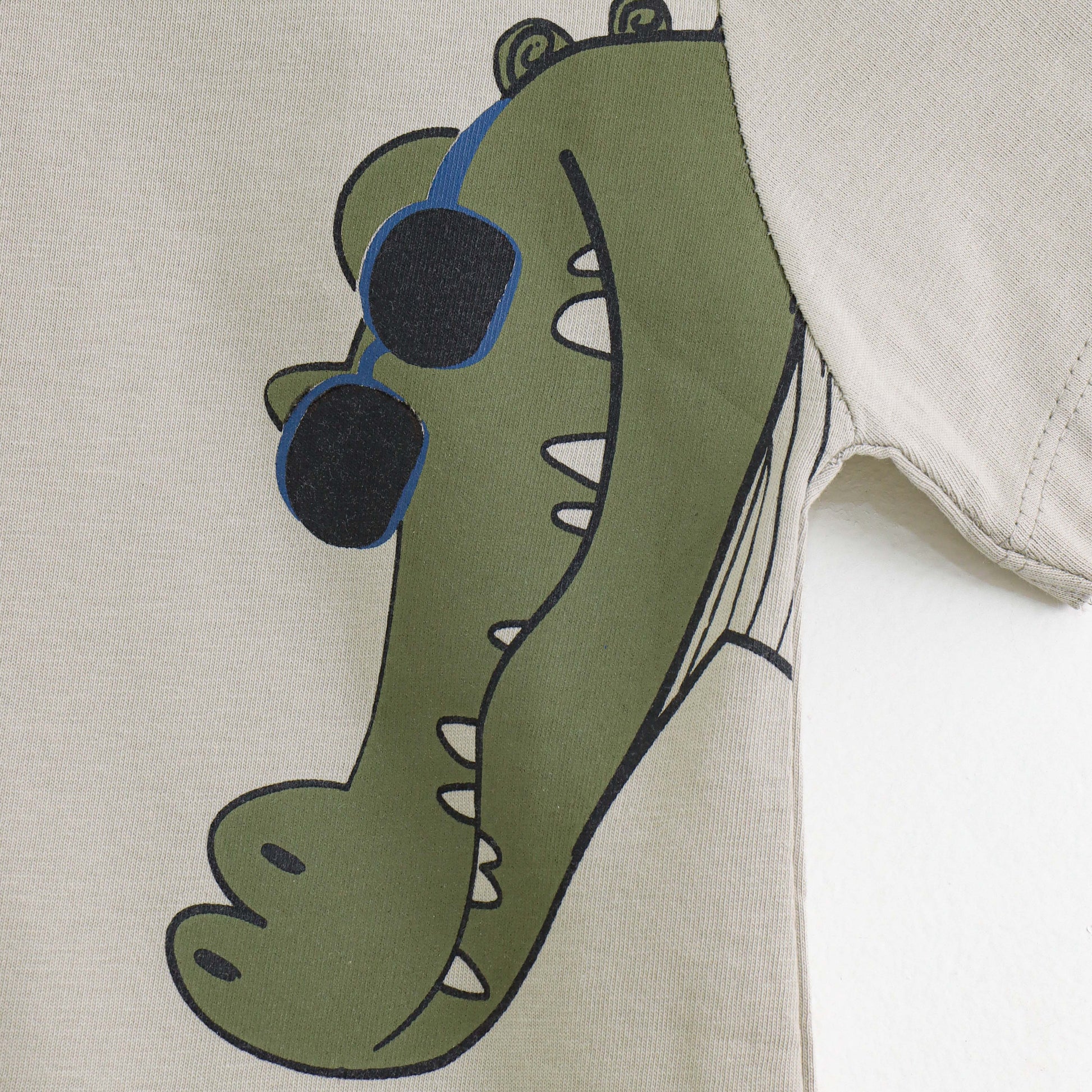 JusCubs Boys Half Sleeve Cotton T-Shirt with Sunglass Crocodile Print | Comfortable Daily Wear