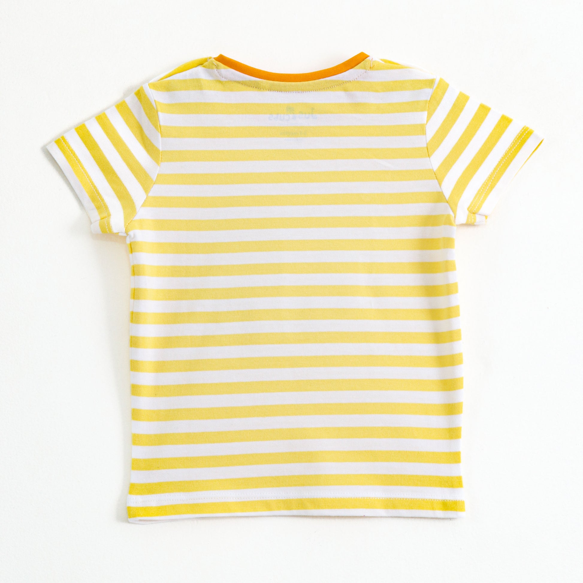Infant Boys Yellow Stripe Cotton Co-Ord Set with Bear Applique | T-Shirt & Bottom Wear