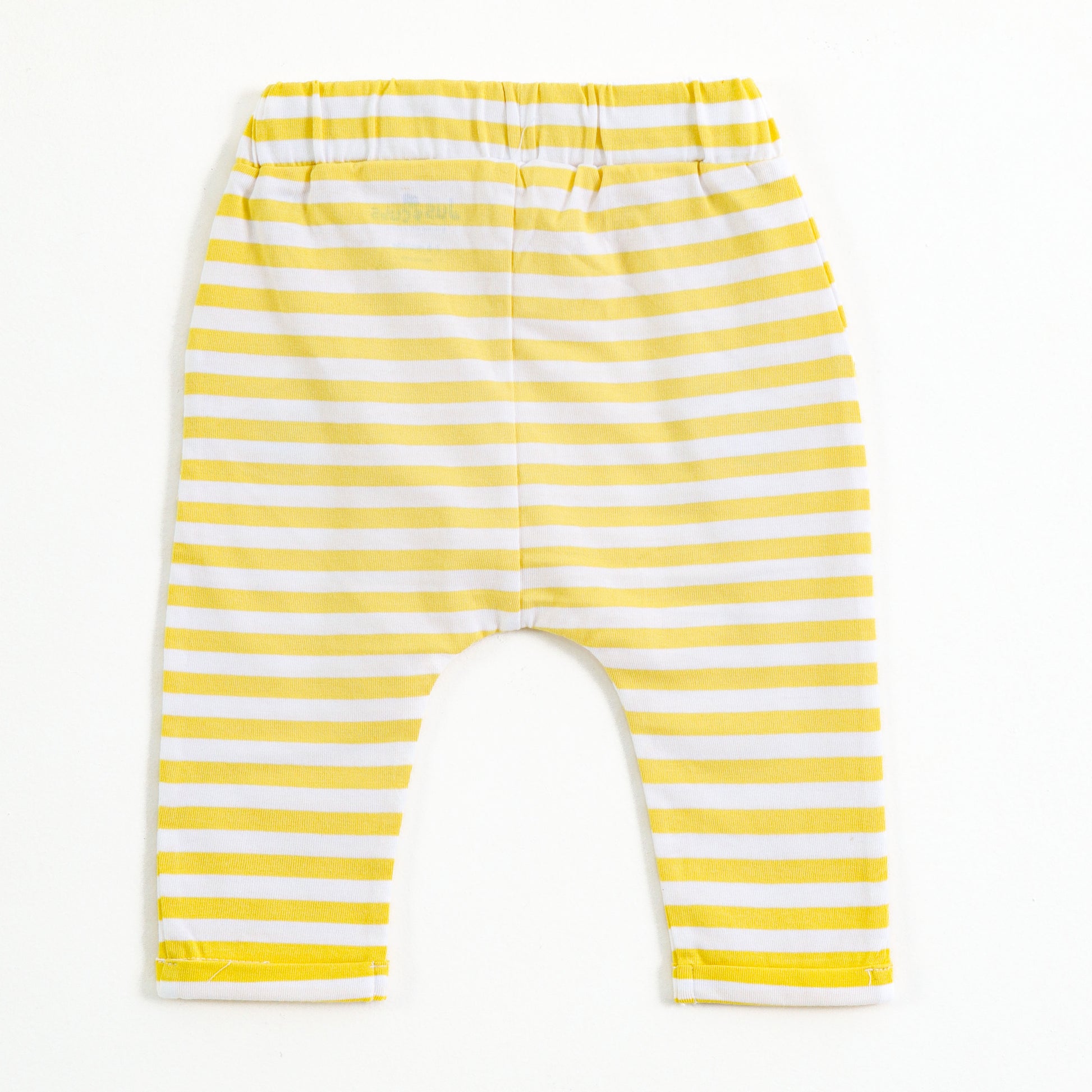 Infant Boys Yellow Stripe Cotton Co-Ord Set with Bear Applique | T-Shirt & Bottom Wear