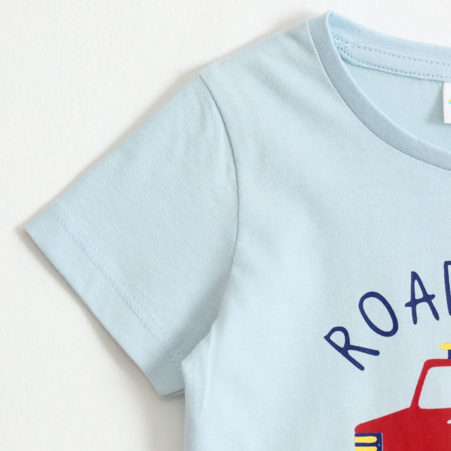 Baby Boys Sky Blue Road Trip Graphic Printed Cotton T-Shirt