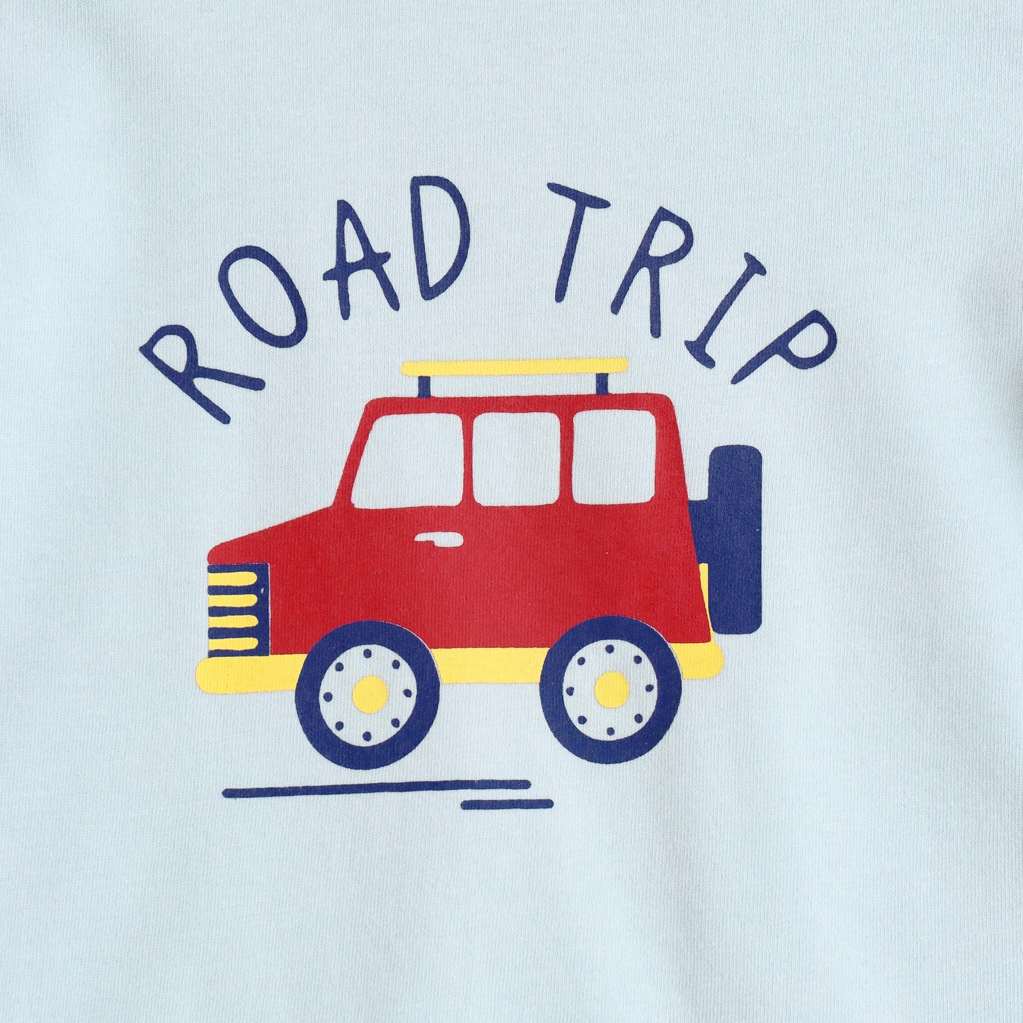 Baby Boys Sky Blue Road Trip Graphic Printed Cotton T-Shirt