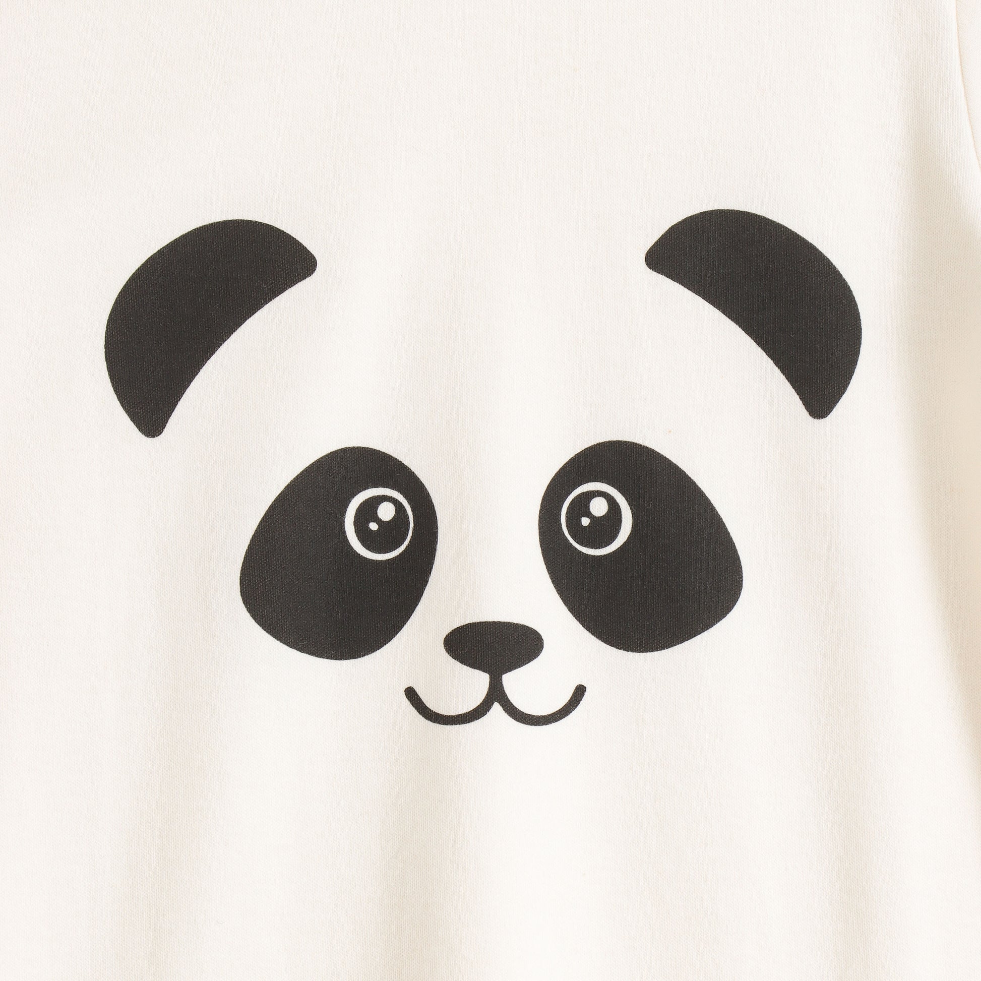 JusCubs Boys Cream Panda Face Graphic Printed Cotton T-Shirt