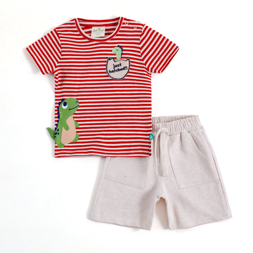 JusCubs Boys Dinosaur Printed Co-ord Set