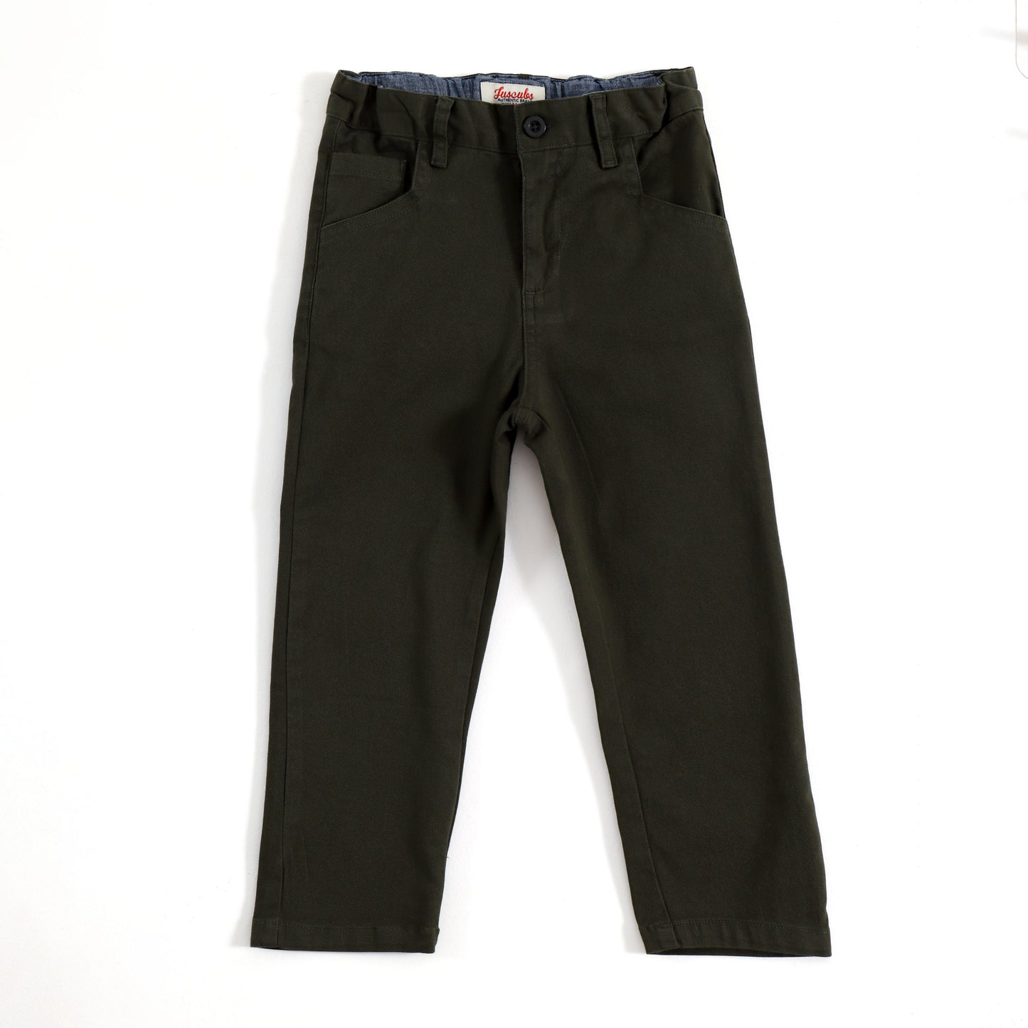 JusCubs Boys Solid Olive Casual Trouser