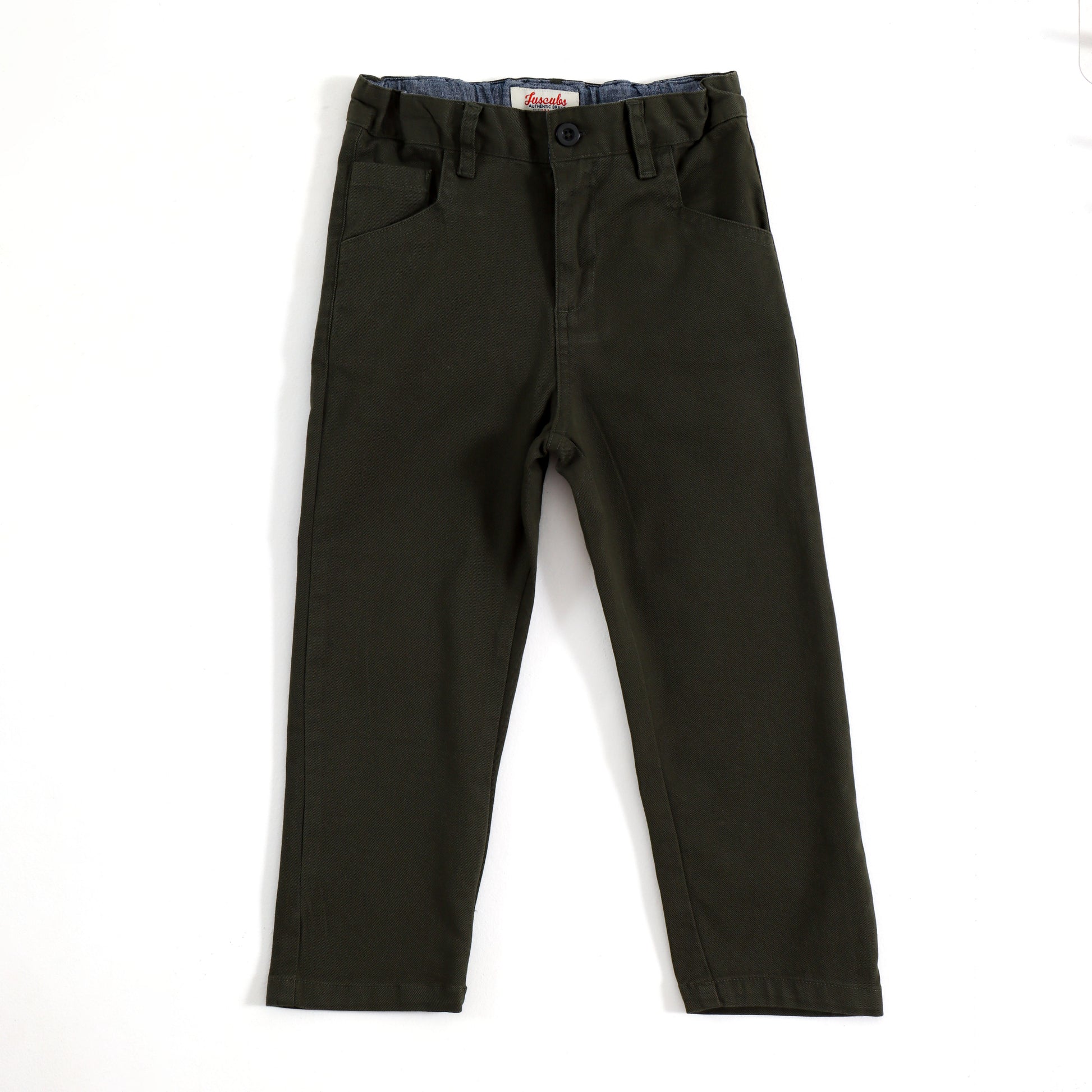 JusCubs Boys Solid Olive Casual Trouser