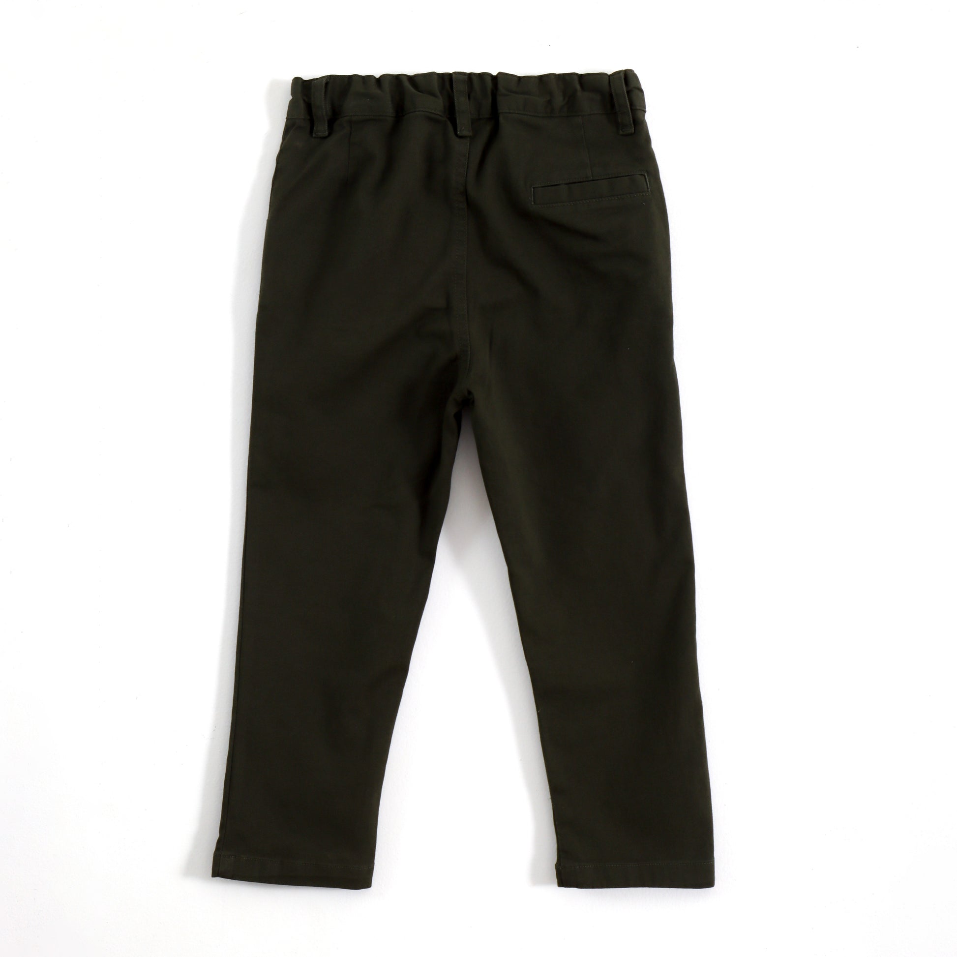 JusCubs Boys Solid Olive Casual Trouser