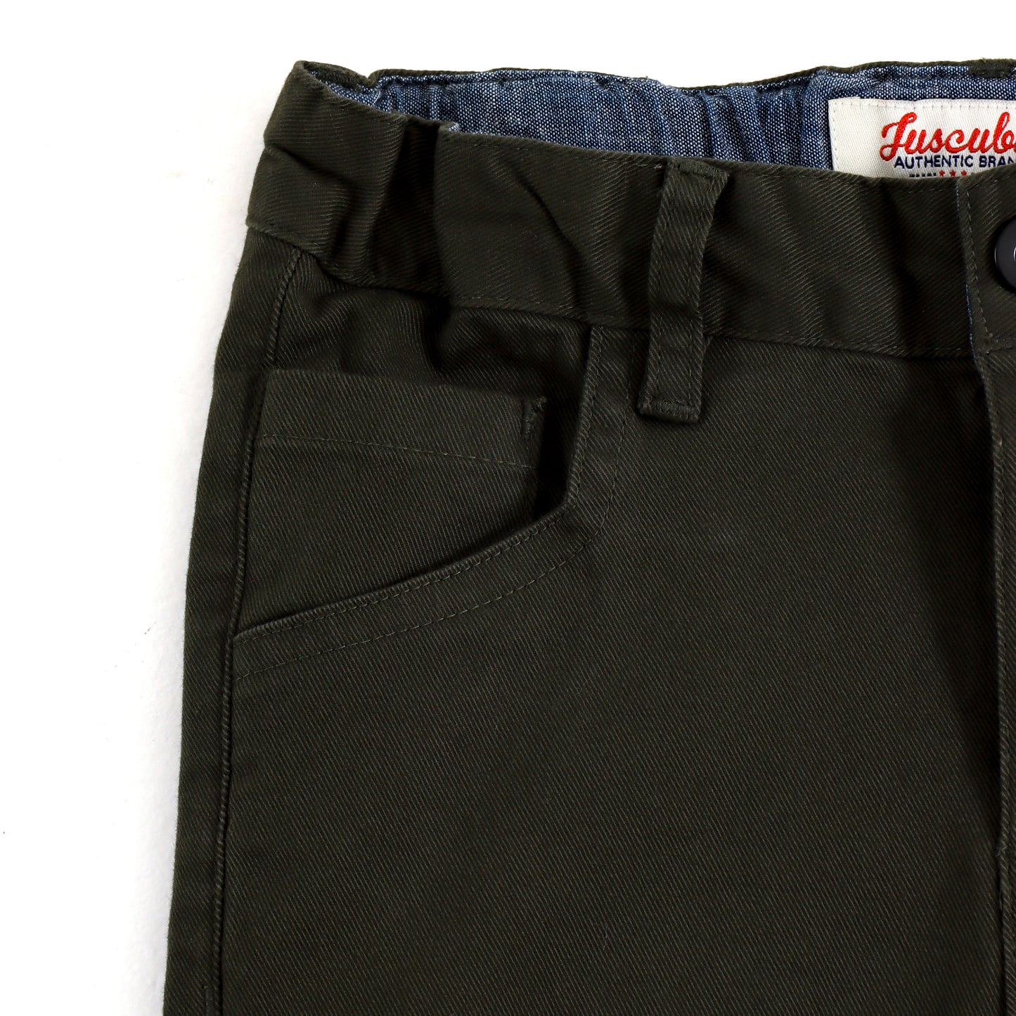 JusCubs Boys Solid Olive Casual Trouser