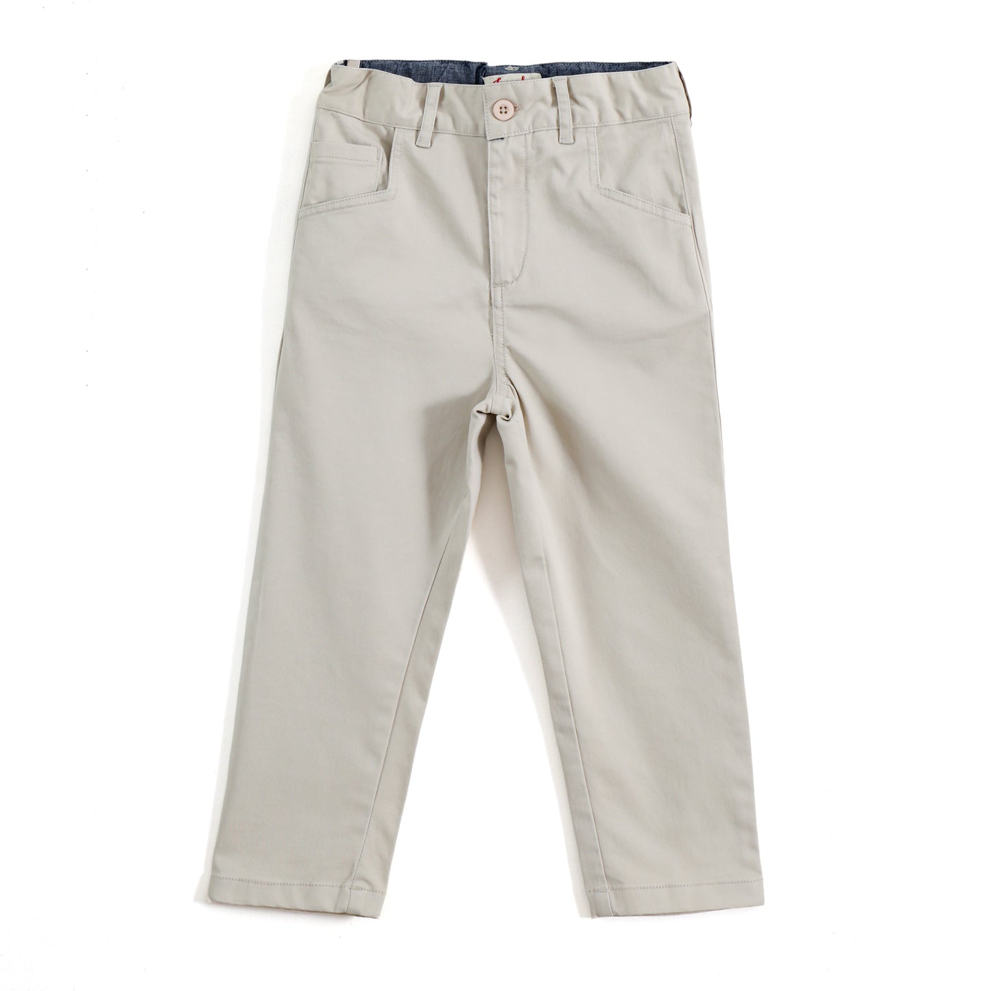 JusCubs Boys Solid Beige Casual Trouser
