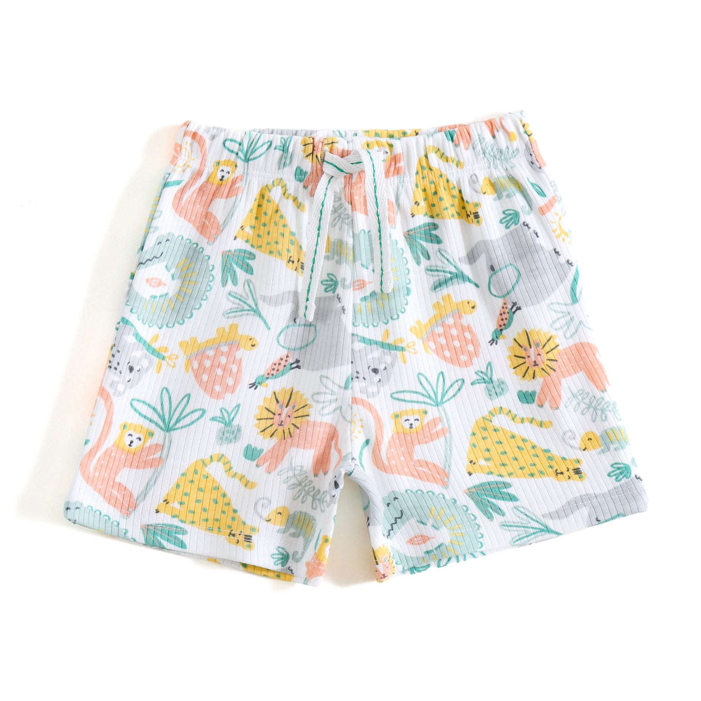 JusCubs Boys Yellow Lion Graphic Printed T-Shirt & Safari Animal Printed Shorts Co-Ord Set