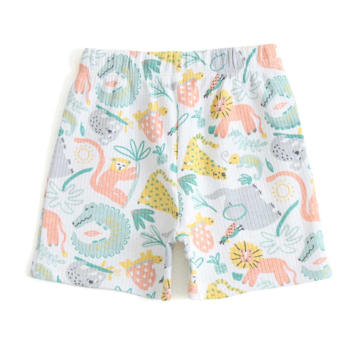 JusCubs Boys Yellow Lion Graphic Printed T-Shirt & Safari Animal Printed Shorts Co-Ord Set