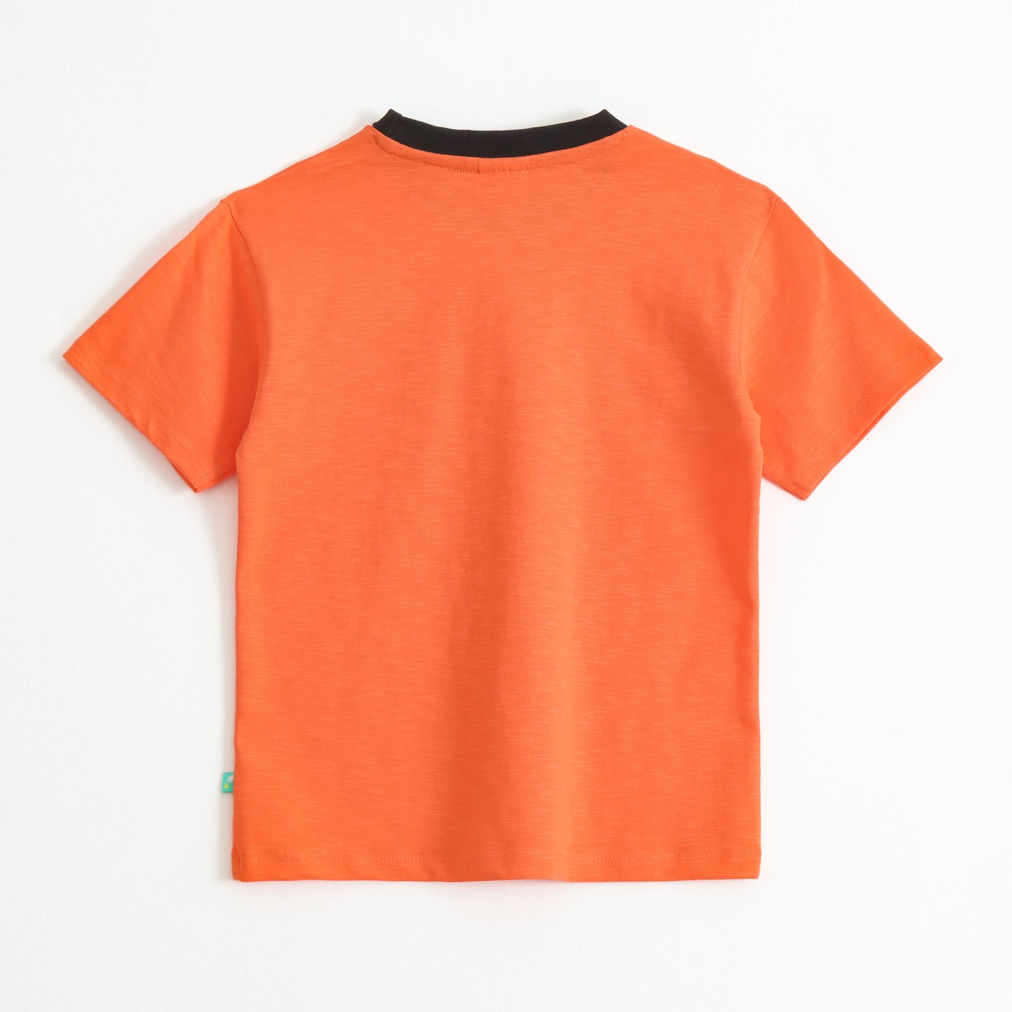 Boys Neon Orange "Rule of the Future" Graphic Printed Cotton T-Shirt