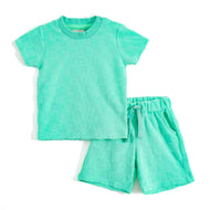 JusCubs Baby Boys Mint Green Textured T-Shirt & Shorts Co-ord Set