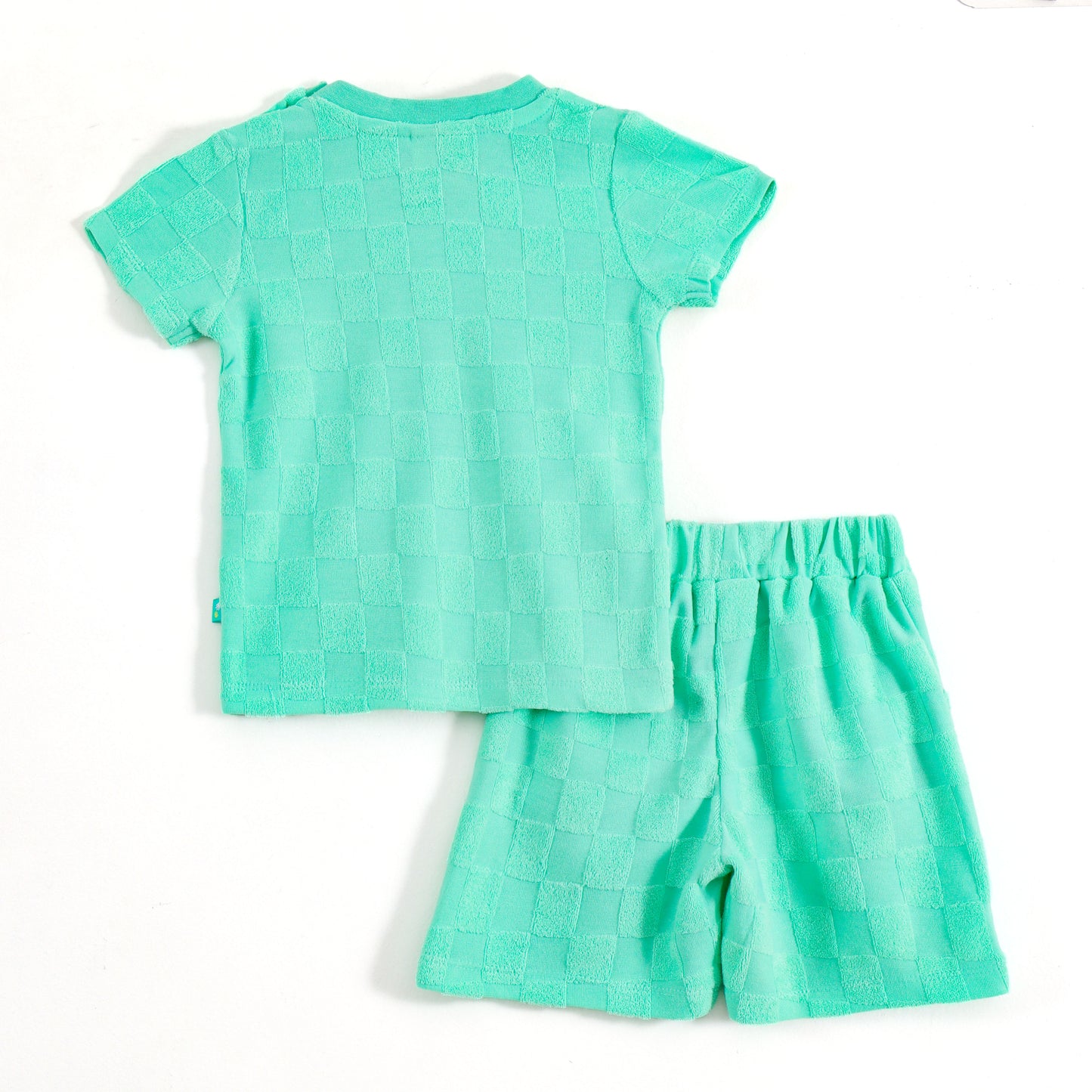 JusCubs Baby Boys Mint Green Textured T-Shirt & Shorts Co-ord Set