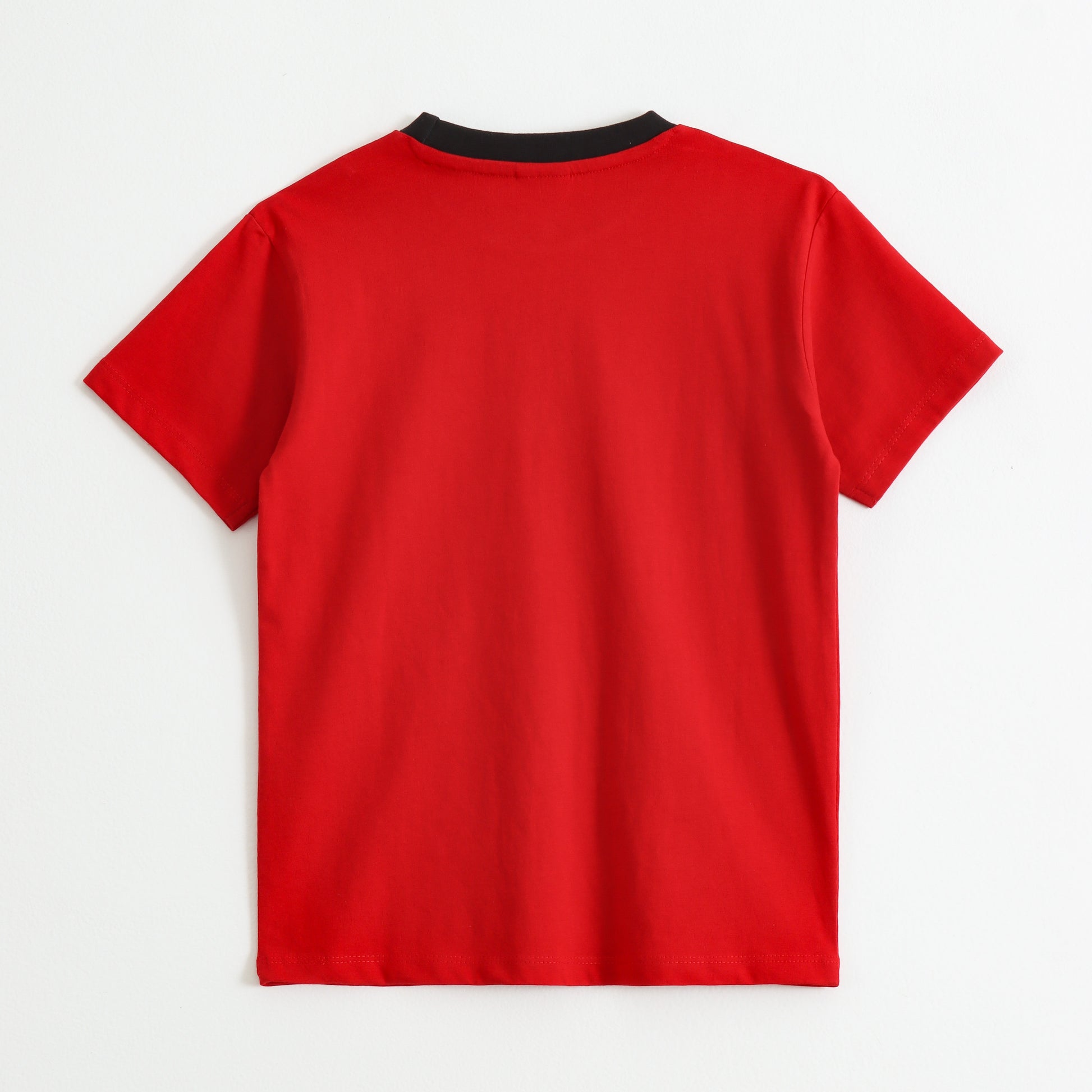 Boys Red "Lead With Speed" Bike Graphic Printed Cotton T-Shirt