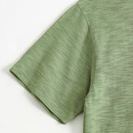 Boys Olive Green Dinosaur Graphic Printed Cotton T-Shirt