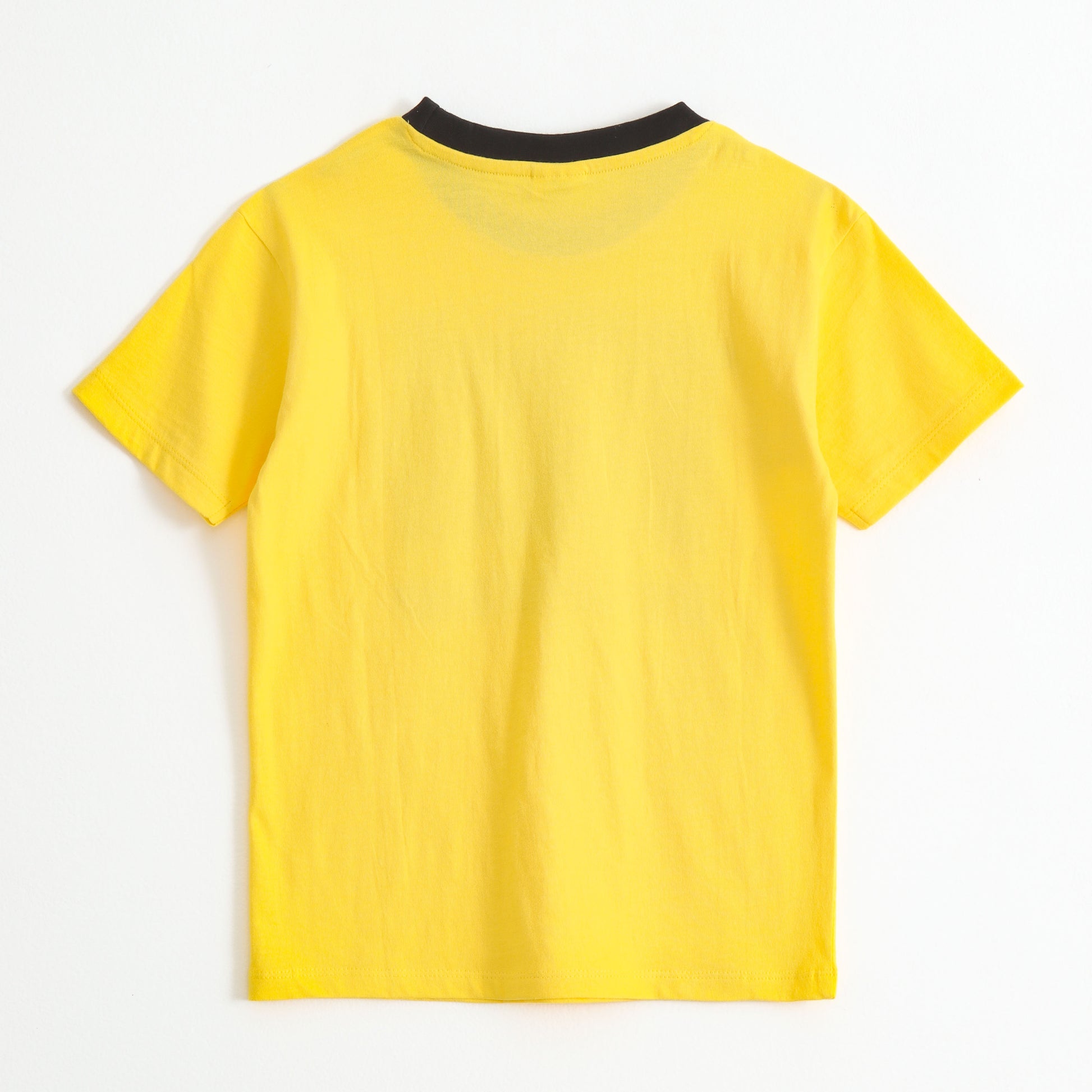 Boys Yellow Skateboard Graphic Printed Cotton T-Shirt