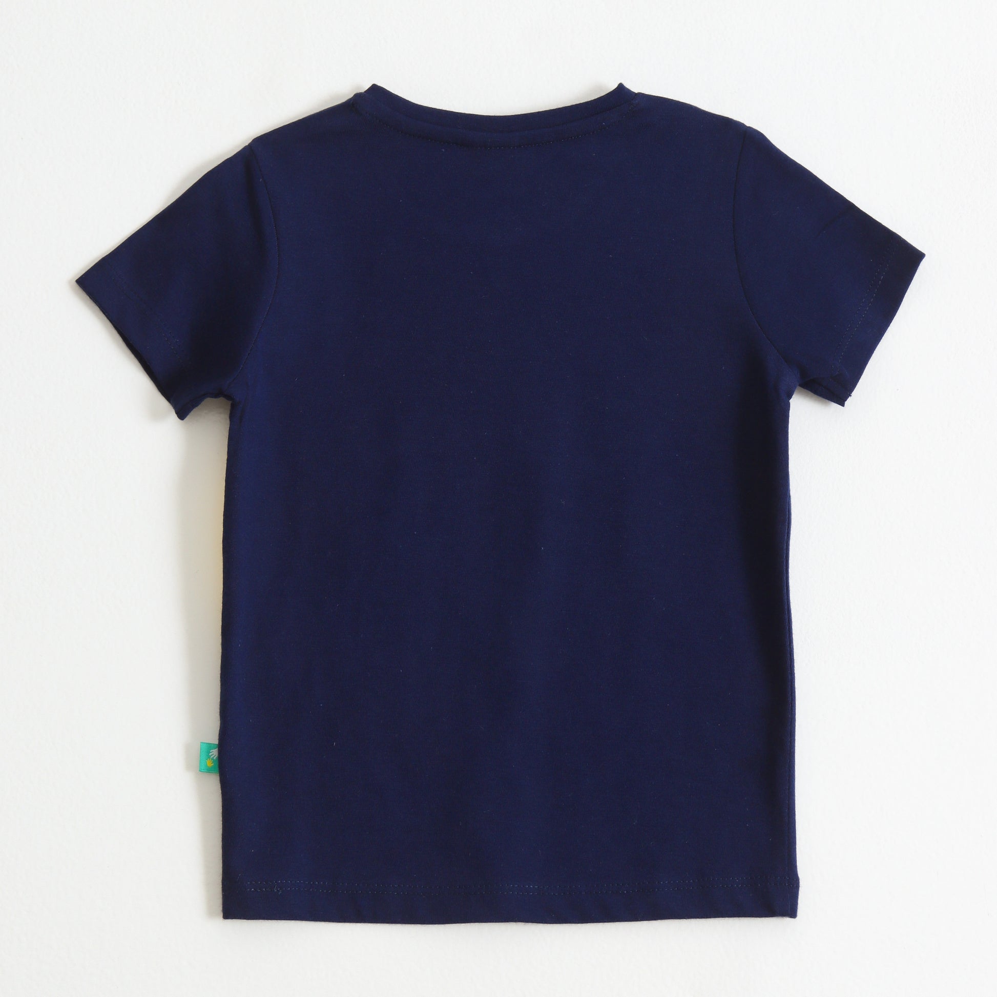 Baby Boys Navy Blue Tiger Graphic Printed Cotton T-Shirt
