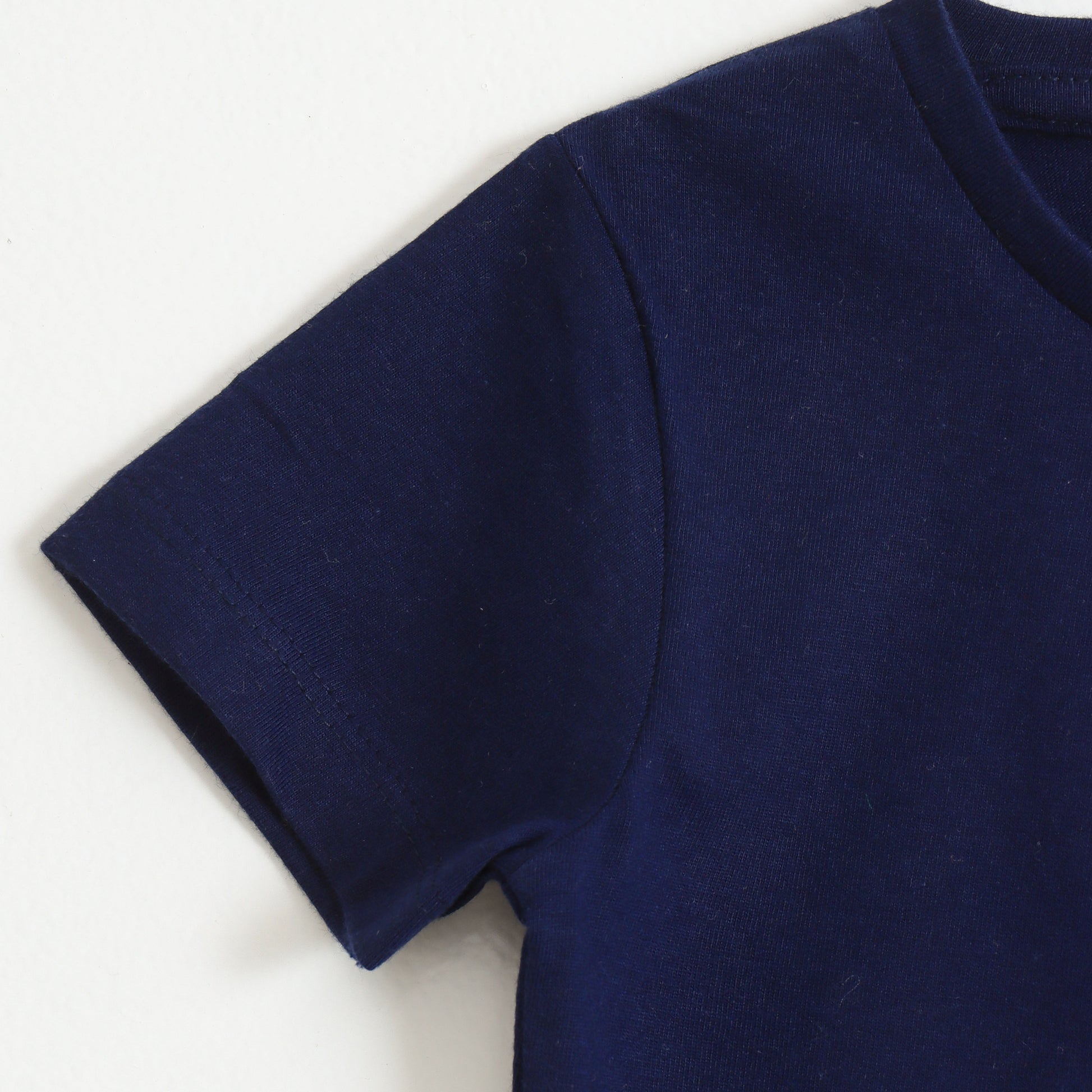 Baby Boys Navy Blue Tiger Graphic Printed Cotton T-Shirt