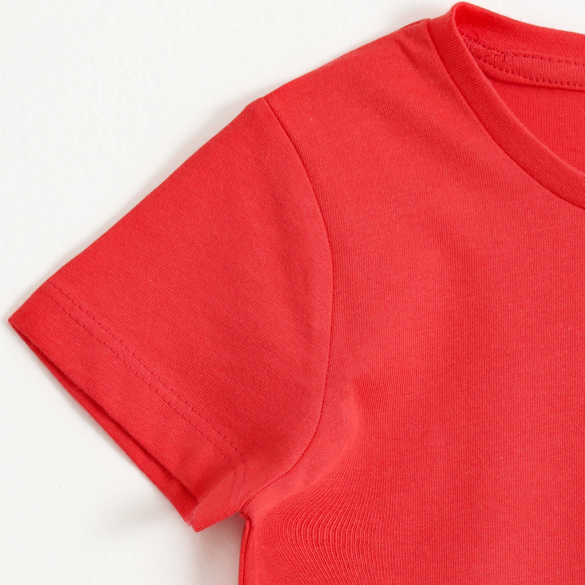 Baby Boys Red Crane Truck Graphic Printed Cotton T-Shirt
