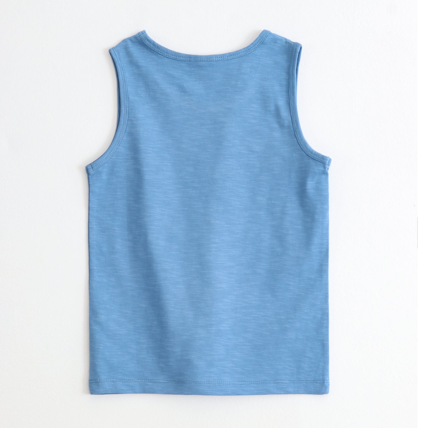 JusCubs Boys Sky Blue Sleeveless Tank Top with Palm Tree Graphic Print
