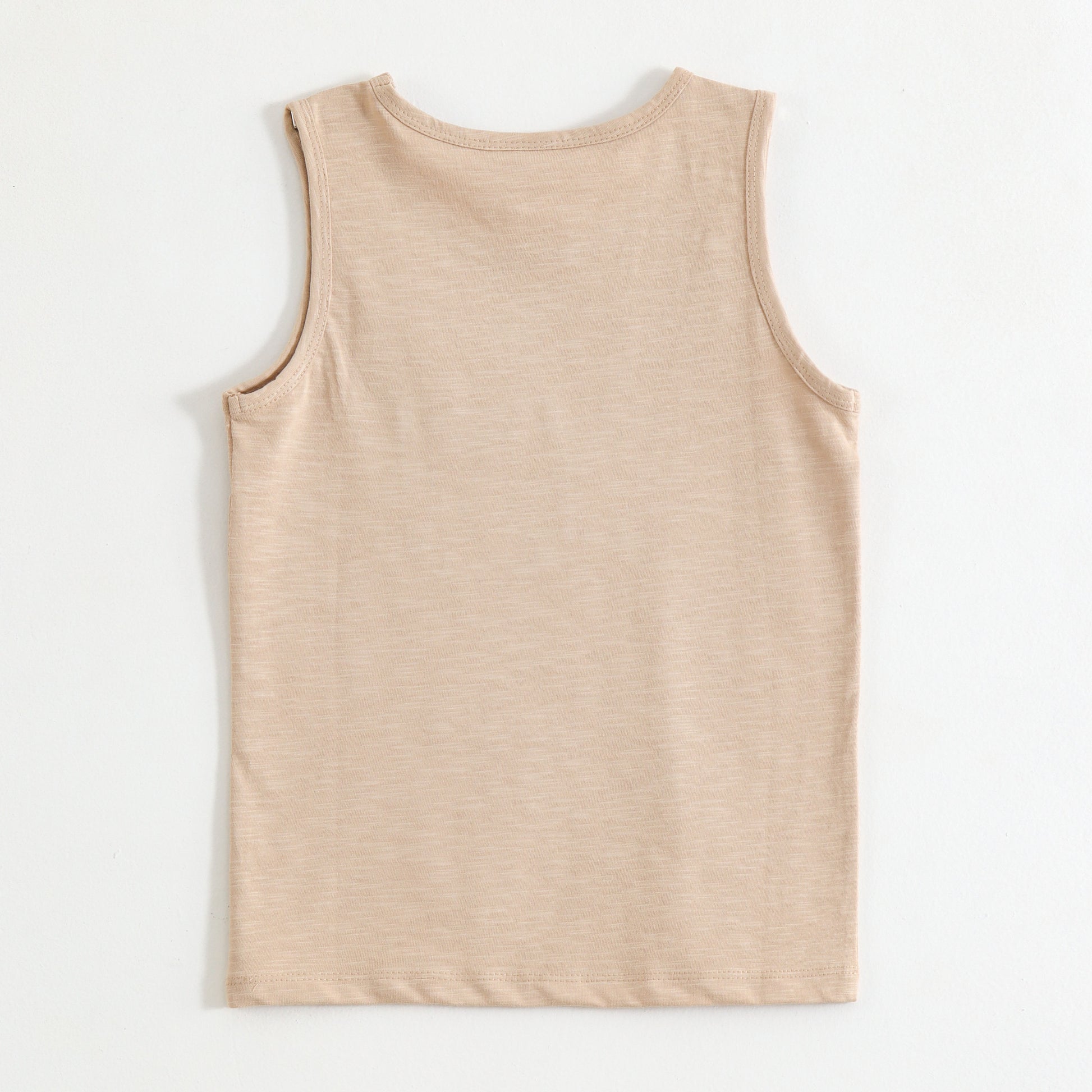 JusCubs Boys Beige Sleeveless Tank Top with Crocodile Pocket Print