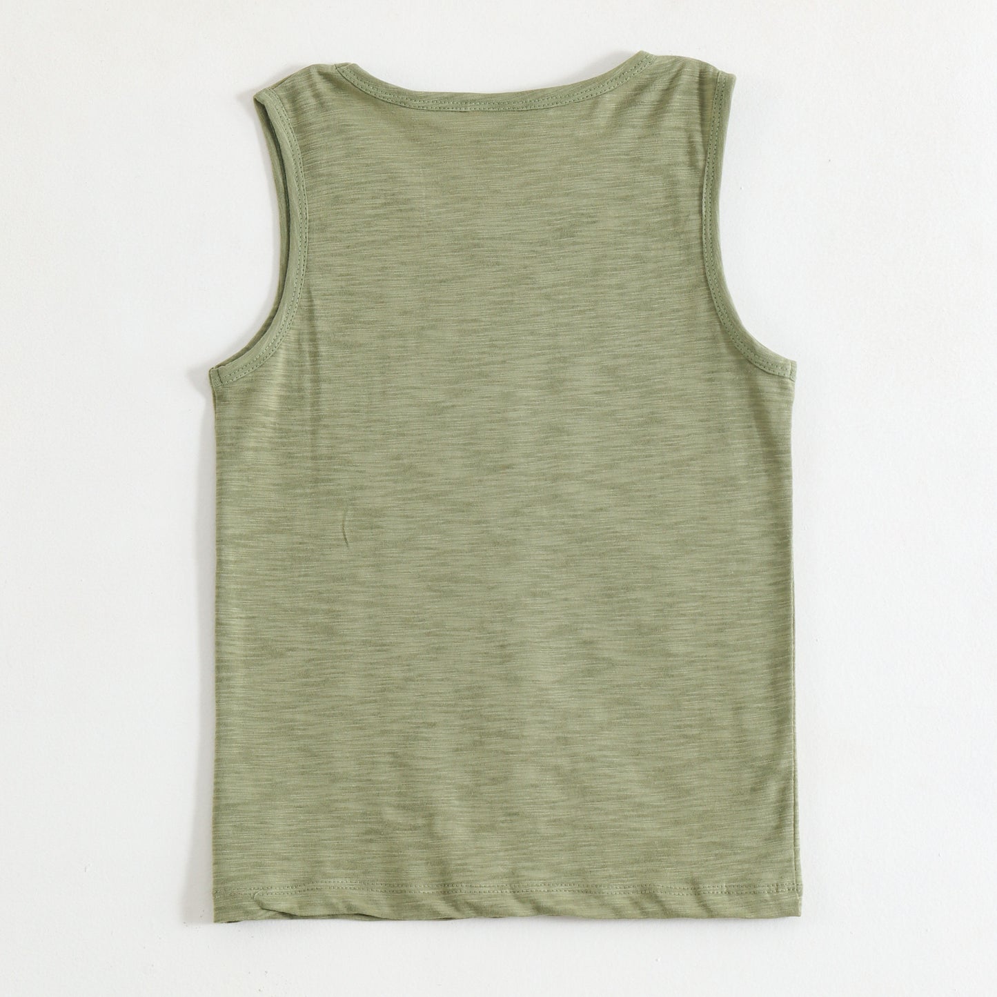 JusCubs Boys Sage Green Sleeveless Tank Top with Crocodile Pocket Print